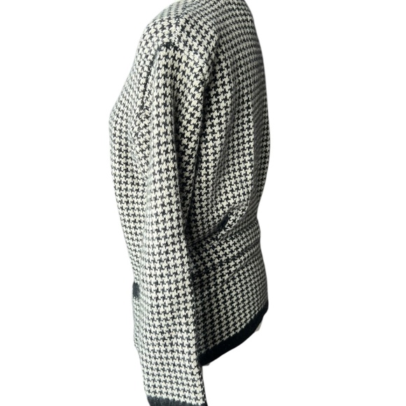 Vintage Ralph Lauren Sport Houndstooth Black & White Angora Blend Cardigan - Picture 4 of 4